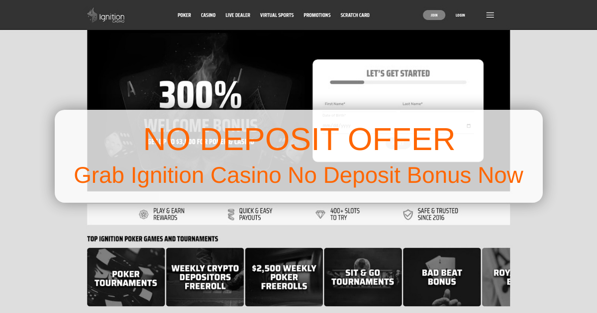 Ignition Casino $100 No Deposit Bonus Codes 2026 - USA